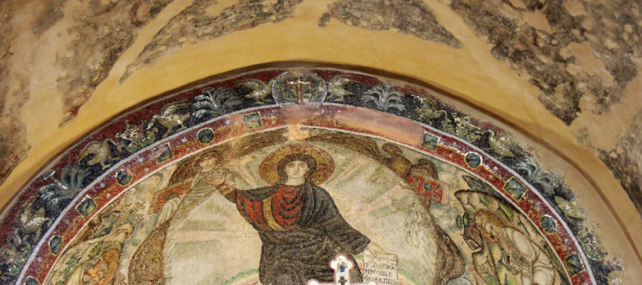 Mosaic at The Church of Hosios David in Thessaloniki, Greece