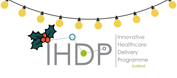 Innovative Healthcare Delivery Progamme logo with holly and christmas lights