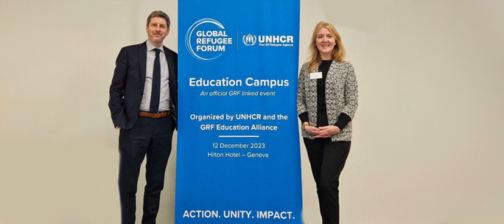 Alan Mckay and Sarah Hoey representing Edinburgh at the Global Refugee Forum