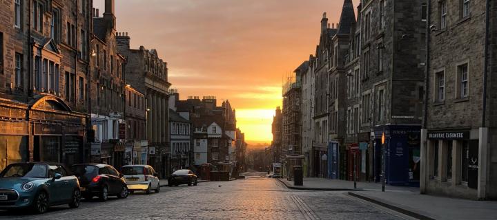 Deserted streets of Edinburgh