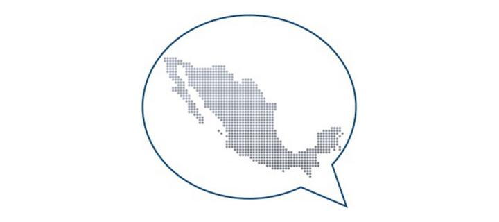 Map of mexico in a speech bubble