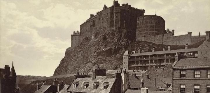 Edinburgh Castle from the Grassmarket, photographed by George Washington Wilson in 1865