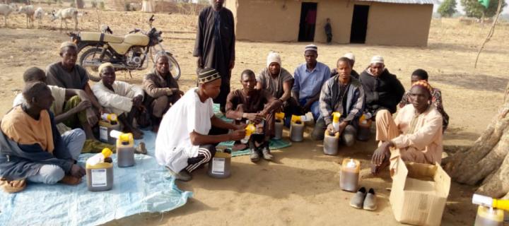 Abdulkadir Musa Mohammed working with a pastoral community in Nigeria