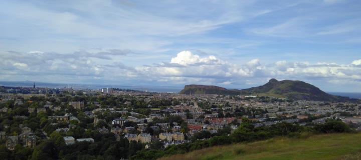 View over Edinburgh to Arthur's Seat