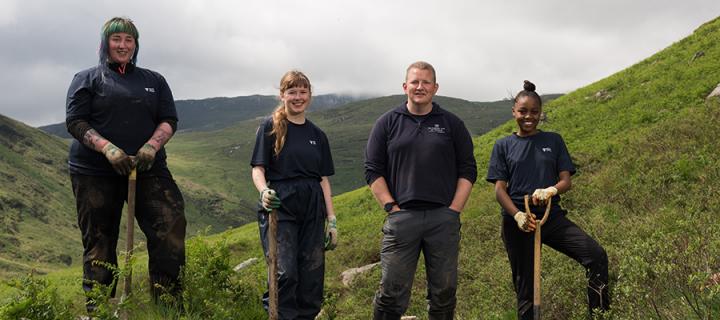 Students doing conservation work