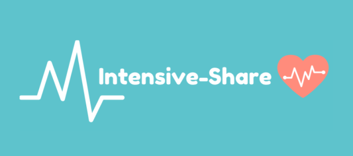 "Intensive-Share" with heart image and heart beat image