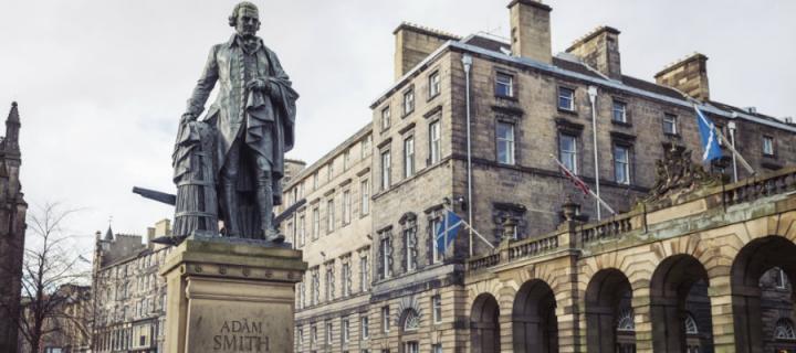 Adam Smith statue on Edinburgh's High Street