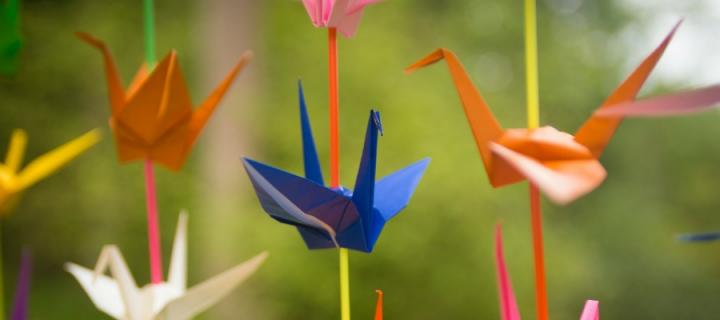 Japanese origami cranes