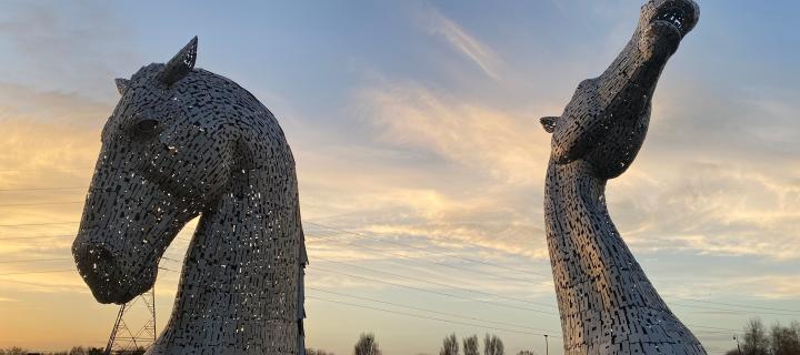 Photo of the Kelpies sculpture in Falkirk