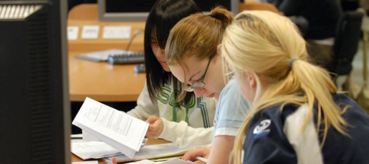 Photo of students studying