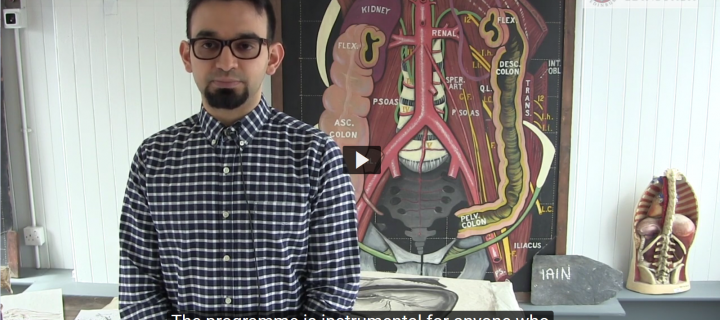 A film still of MSc Human Anatomy student Muhammad Rizwan