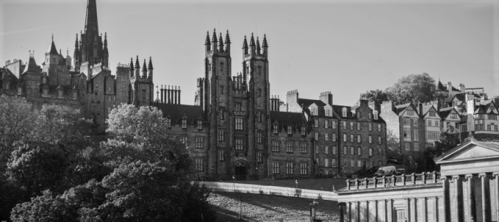 Black and White Image of New College