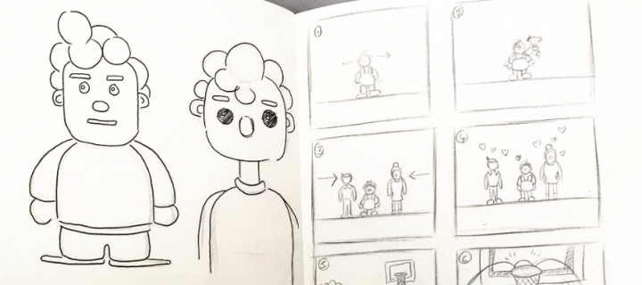 Storyboard scenes from student project animation about Attachment Disorder