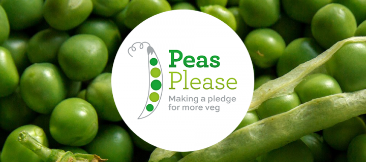Peas Please logo: Making a pledge for more veg