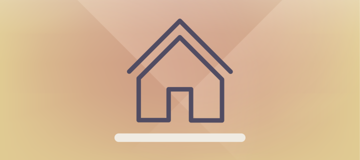 Icon of a house on and orange background