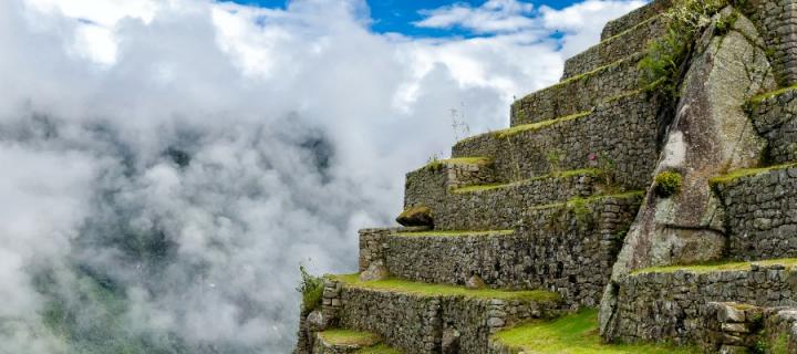Machu Picchu in Peru in the mist