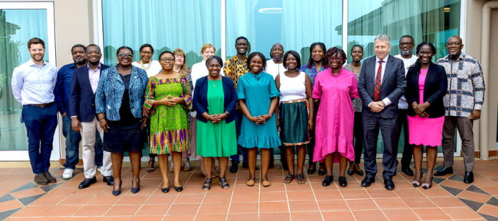 Group image with the Principal in Ghana