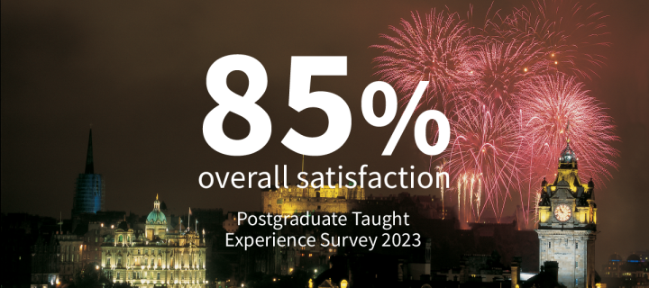 85% overall satisfaction, Postgraduate Taught Experience Survey 2023