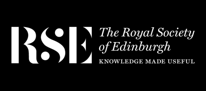 Royal Society of Edinburgh logo white against black background