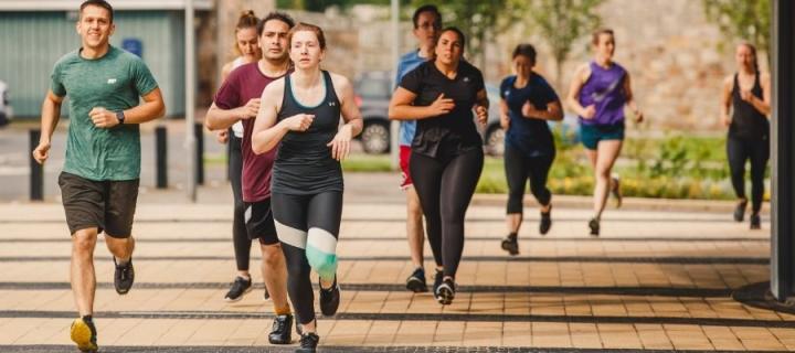 Group of people running 