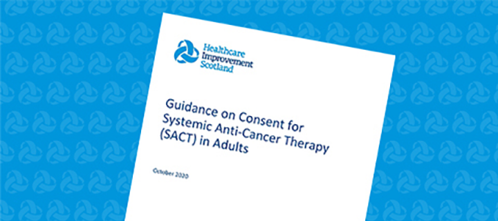 Image showing first page from guidance and consent for treatment with Systemic Anti-Cancer Therapy (SACT) 