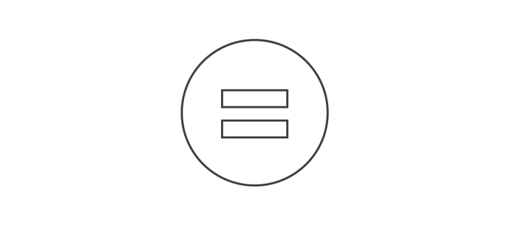 Circle with equal sign inside