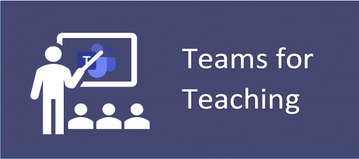 Associated image for teams for teaching, showing an icon of a teacher teaching students 