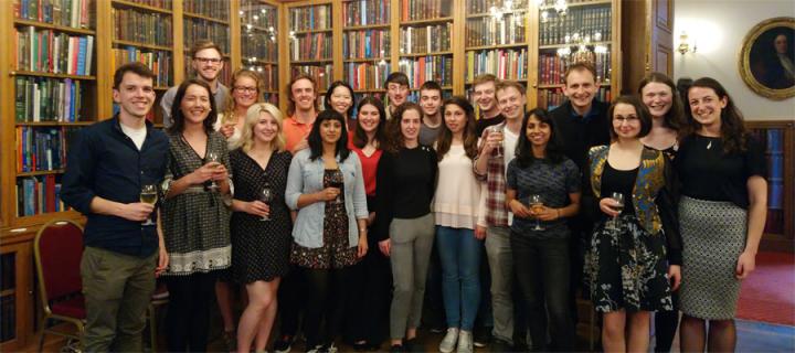 Tissue Repair PhD students pose in library