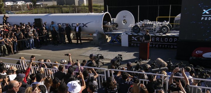 Elon Musk at SpaceX Hyperloop Pod Competition