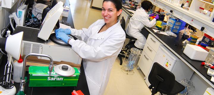 Female staff member in laboratory