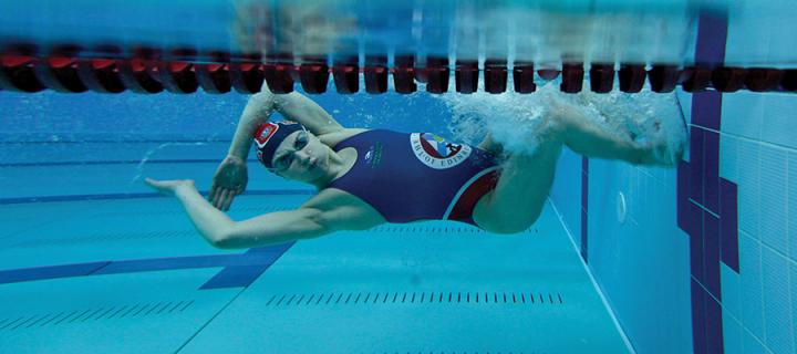 Photo of a student swimming