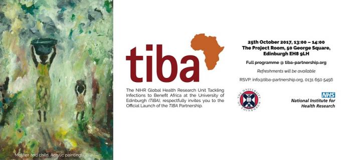 TIBA launch invitation card - painting, logo and details of the event