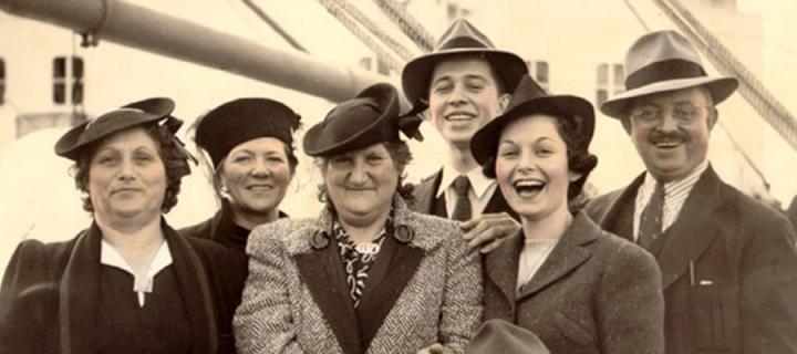 Dr Jerome Tobis and friends on a ship to Scotland in 1937