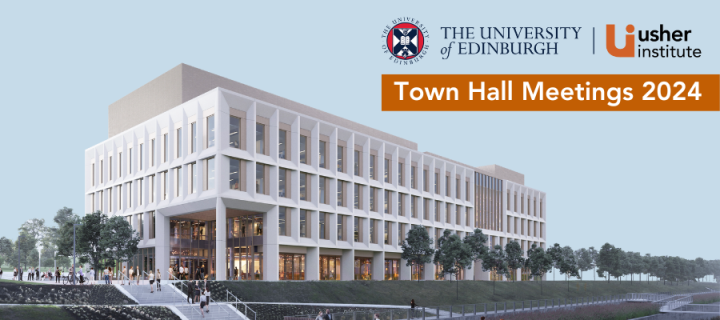 Advert for Usher Town Halls Meetings 2024 with picture of the new Usher building