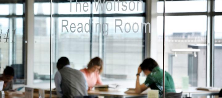 Researchers at work in the Wolfson Reading Room in the Main Library