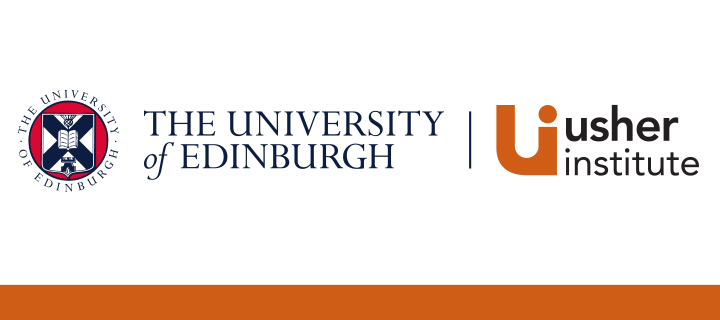 Usher Institute new logo 2019 with orange line beneath