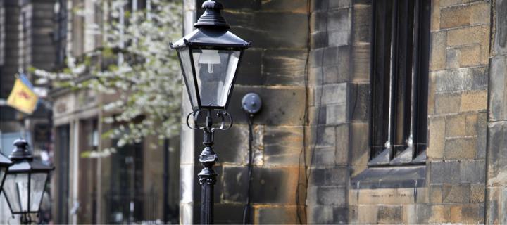 Victorian style streetlamps in Edinburgh