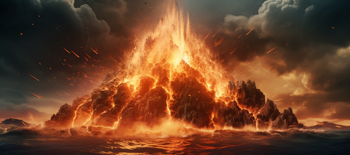 Undersea volcanic eruption