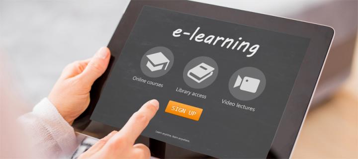 e-learning on tablet computer