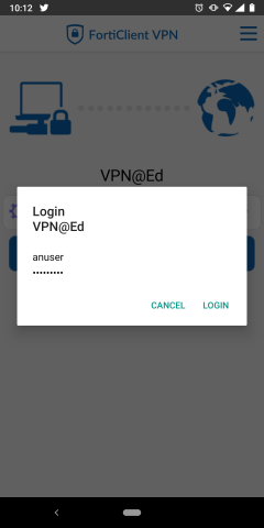 FortiClient VPN - Login