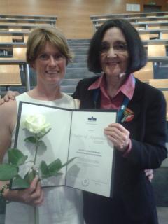 Pam smith and Rosie Stenhouse with their Charter of Appreciation