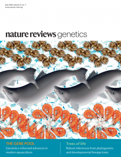 The cover of Nature Reviews Genetics featured the aquaculture team's work.