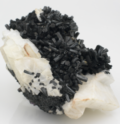 A black and white coloured mineral sample