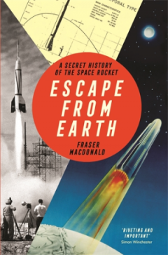 Book cover showing a rocket launching for 'Escape from Earth'