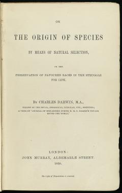  Origin of Species first edition