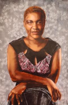 Portrait of Debora Kayembe by I D Campbell for the Royal Society of Edinburgh