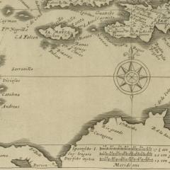 Map detail from Thomas Gage, 'The Ylandes of the West Indies' (1655)
