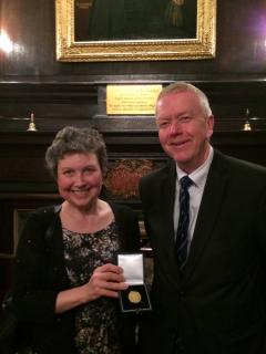 Gillian Mead and John Savill at Farr Medal ceremony