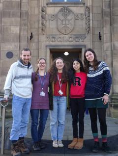 research group members outside Ashworth building