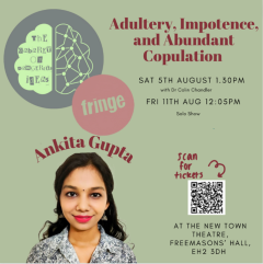 Flyer, with photo of Ankita Gupta, for her performance at the Cabaret of Dangerous Ideas